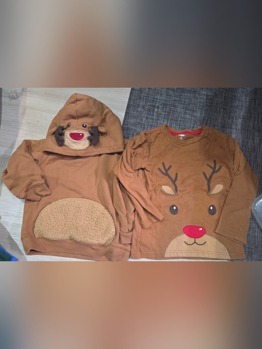 Gymboree Brown Reindeer Hoodie & Tee Set